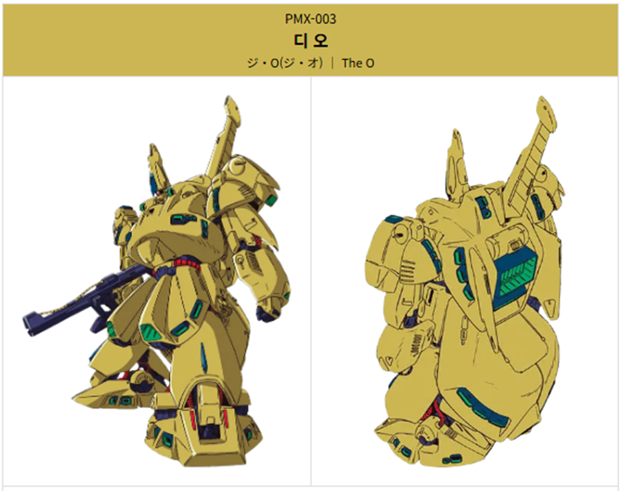 기동전사 제타건담에 등장하는 티탄즈 최종 보스 기체인 디오 이미지입니다.