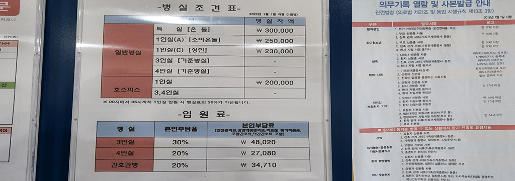 부산성모병원 입원실 비용, 1인실 병실차액, 의무기록 열람·발급 필요서류
