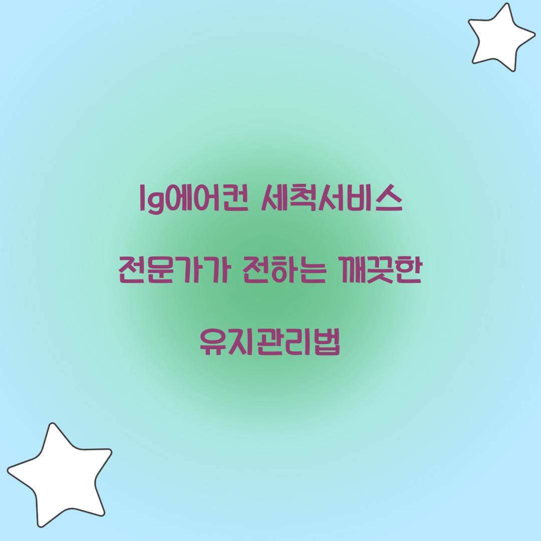 lg에어컨 세척서비스