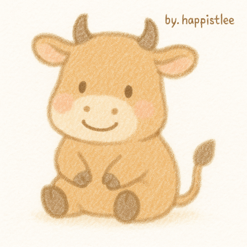 소띠를 상징하는 일러스트 이미지