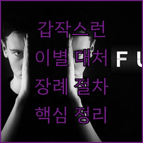 갑작스러운 이별, 당황하지 않고 장례