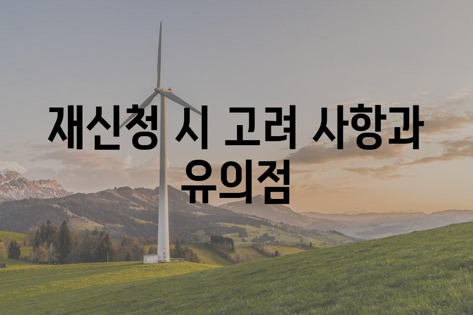 재신청 시 고려 사항과 유의점