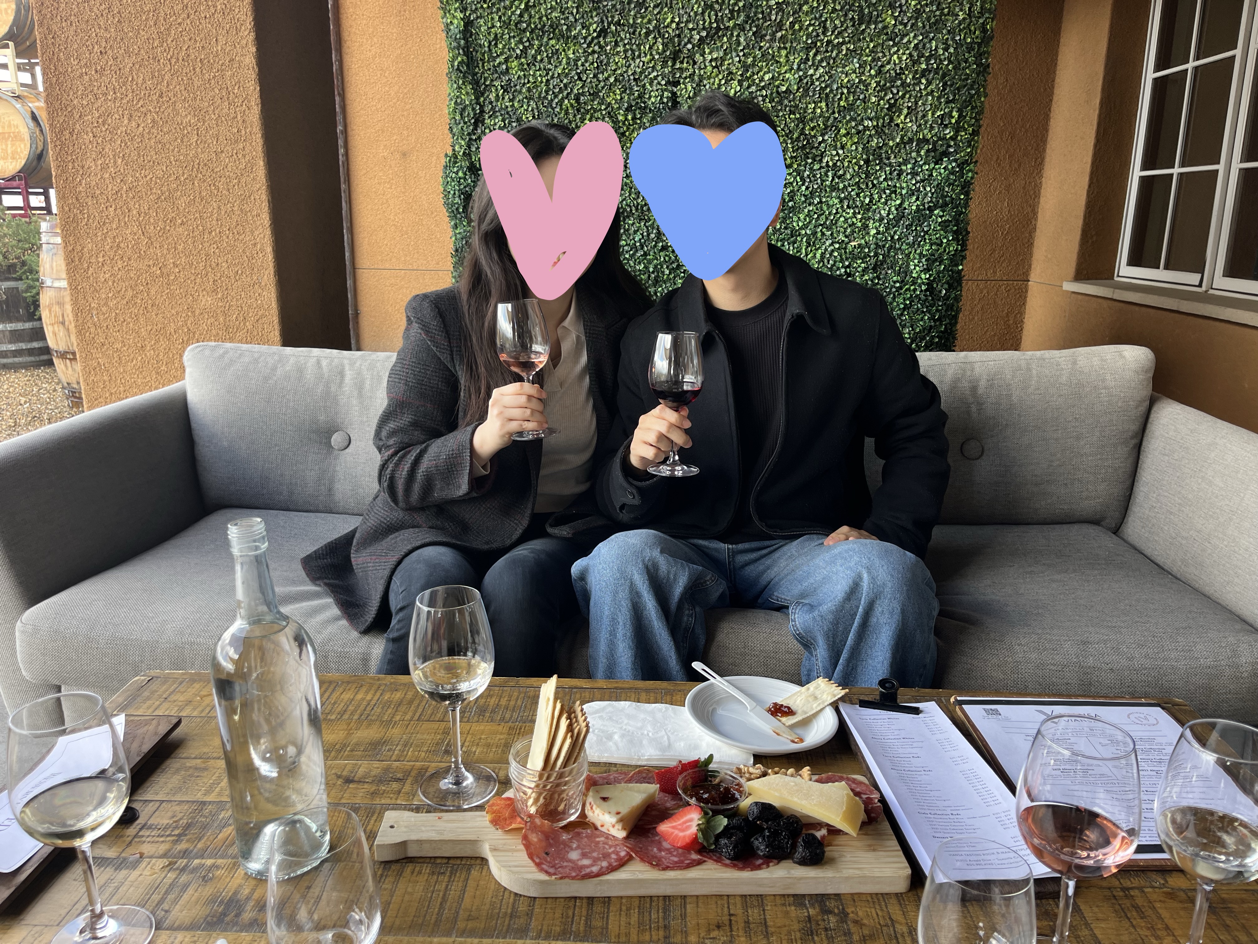couple photos holding wines