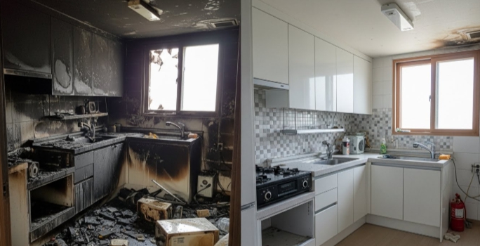 화재 청소 후 복구 인테리어중