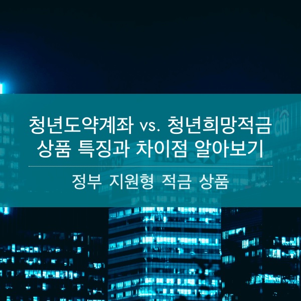 청년도약계좌와 청년희망적금의 상품 특징과 차이점 알아보기