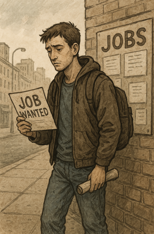직장을 구하는 청년