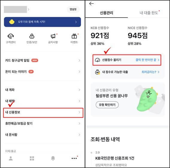 카카오페이-신용점수-조회