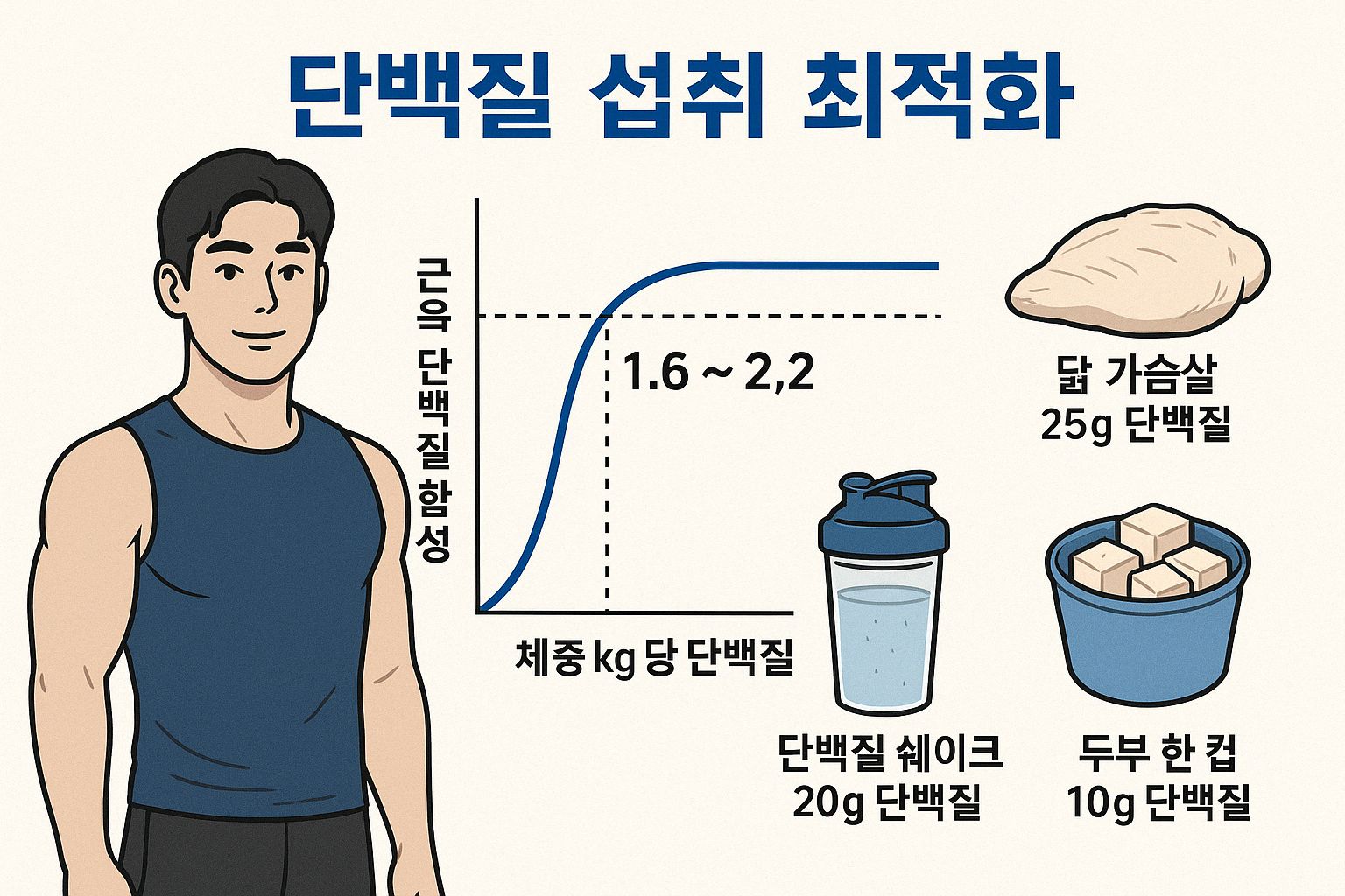 근육 성장을 위한 최적 단백질 섭취량