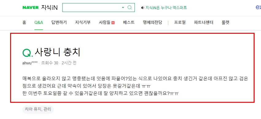 사랑니 충치 질문