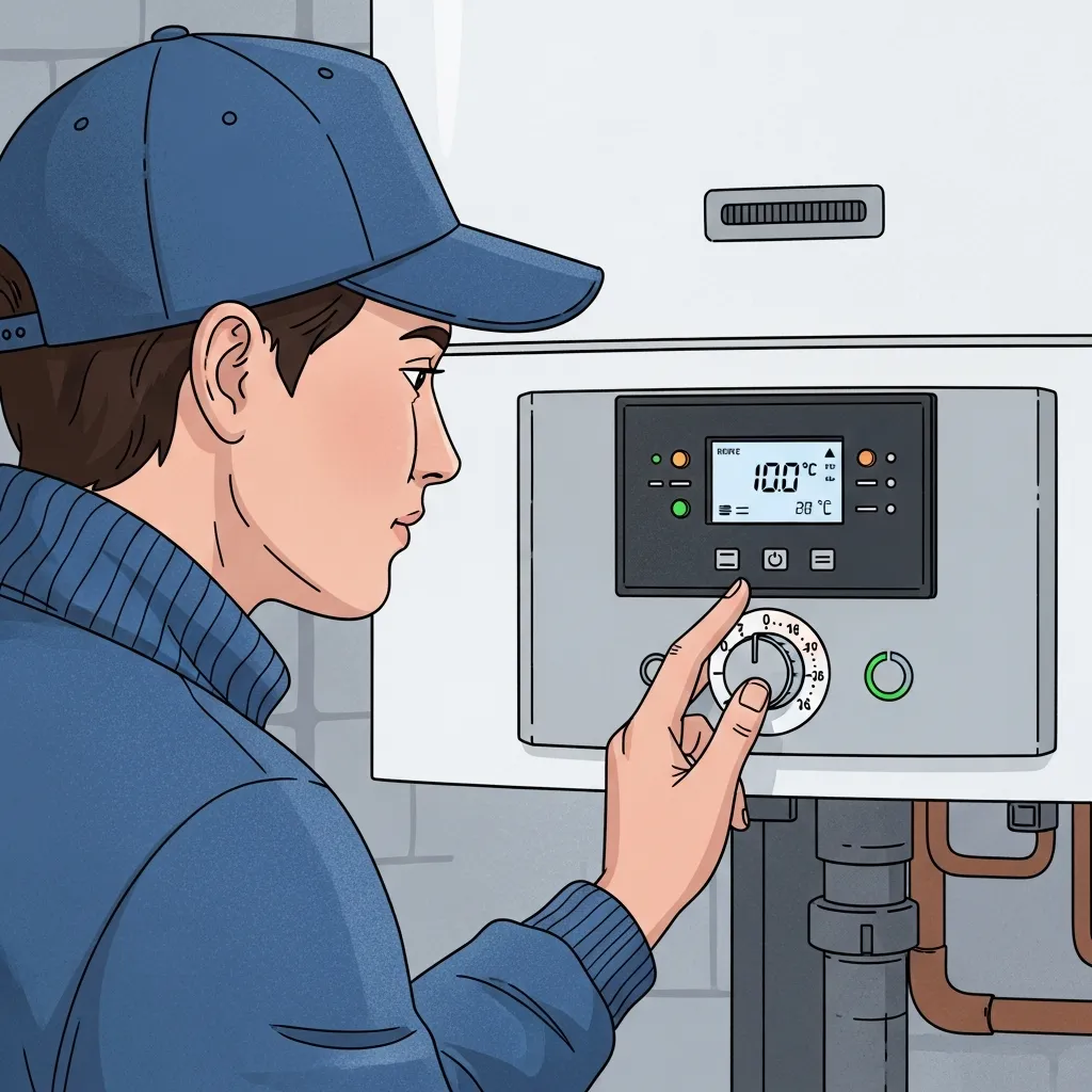 보일러 상태 점검하는 손