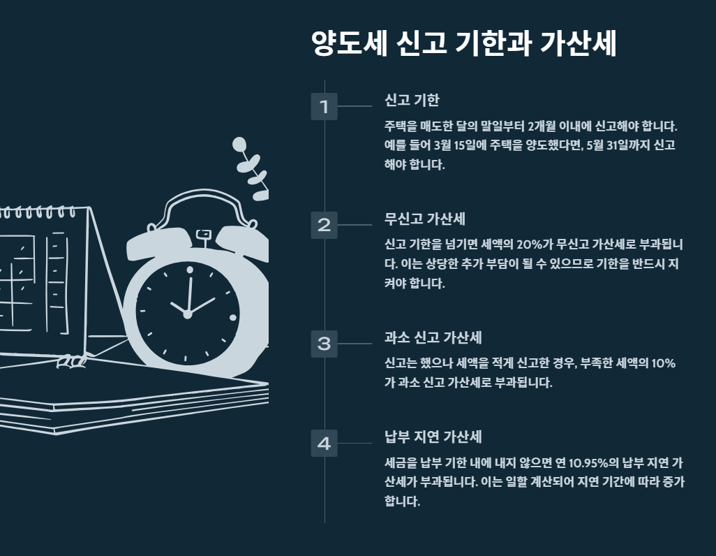 양도세 신고 기한과 가산세 주의사항