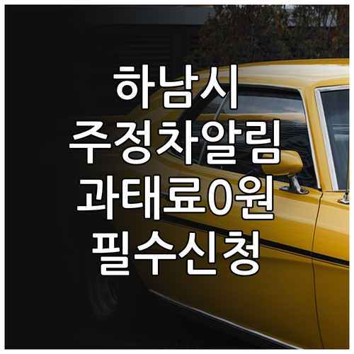 하남시 주정차 문자 알림 서비스 신청..