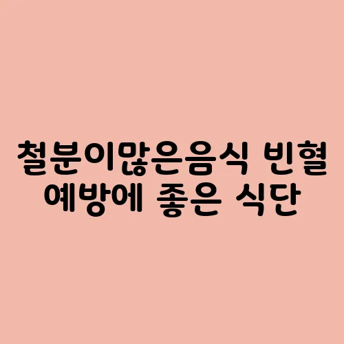철분이많은음식 빈혈 예방에 좋은 식단