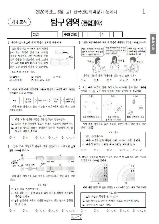 2020-6월-고1-모의고사-통합과학-기출문제-다운