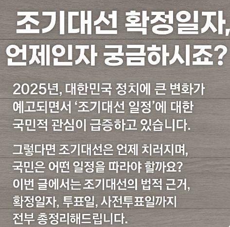 조기대선 일정