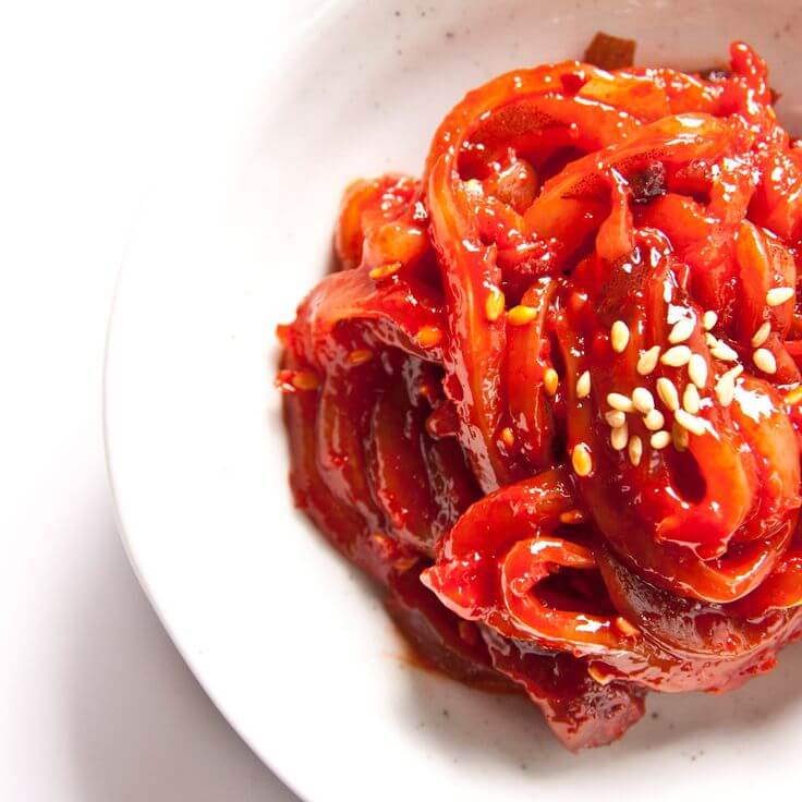 오징어 젓갈 음식 사진