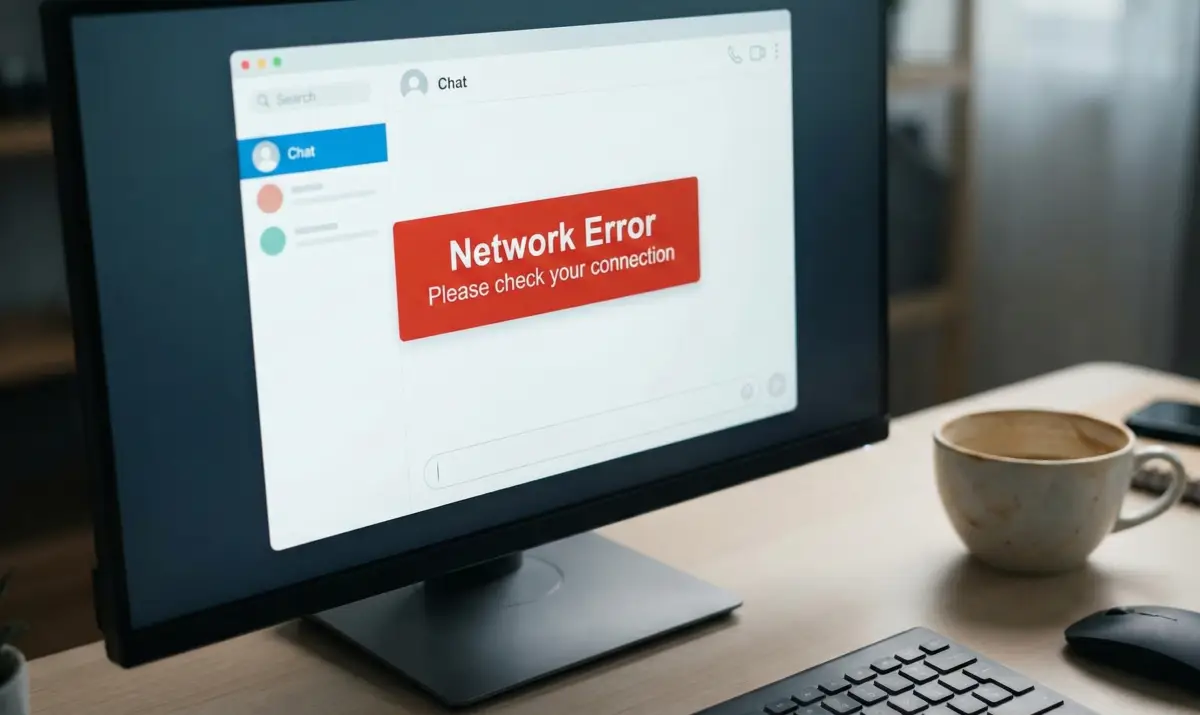 긴 답변 생성 중 발생한 챗GPT 네트워크 에러 화면 예시