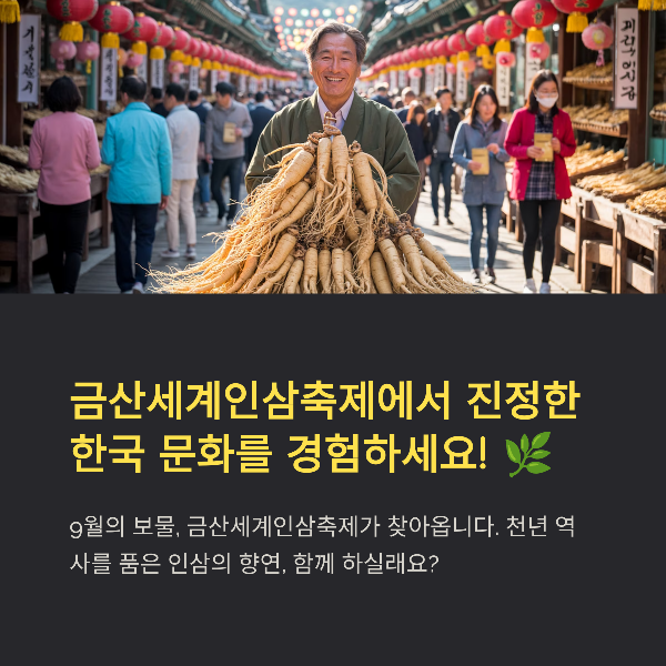 2025 금산세계인삼축제 완전정복: 일정, 체험, 프로그램, 라인업, 맛집, 관광명소 추천