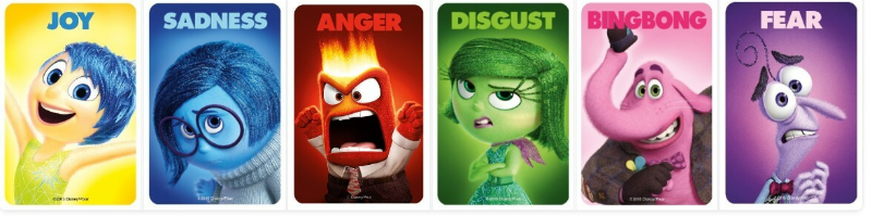 인사이드 아웃의 감정 캐릭터들