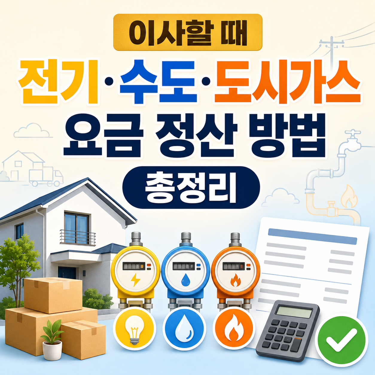 이사할 때 전기&middot;수도&middot;도시가스 요금 깔끔하게 정산하는 방법 총정리
