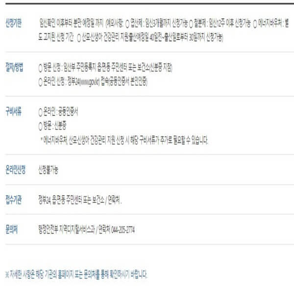 맘편한임신서비스지원설명