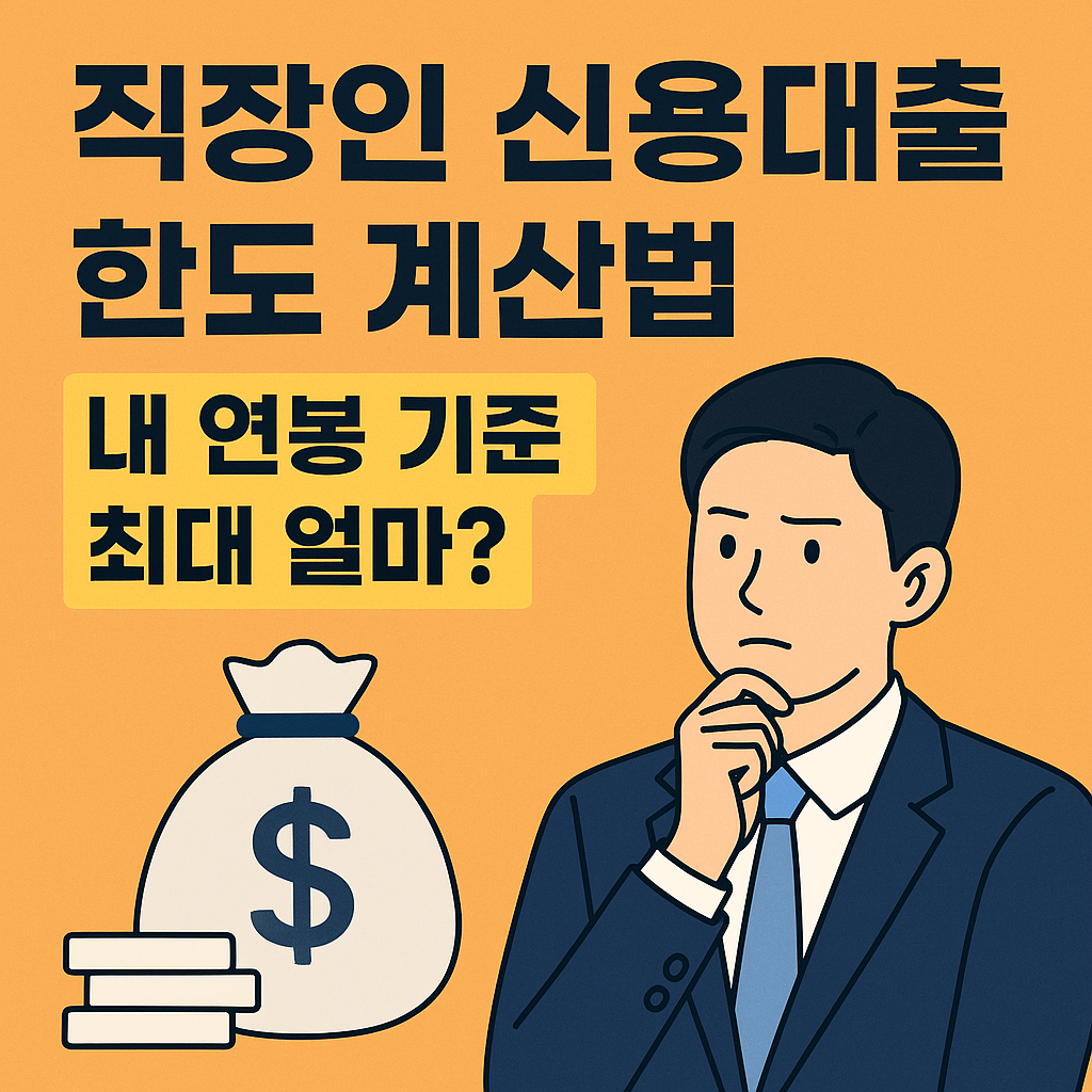 직장인 신용대출 한도 계산법|내 연봉 기준 최대 얼마?
