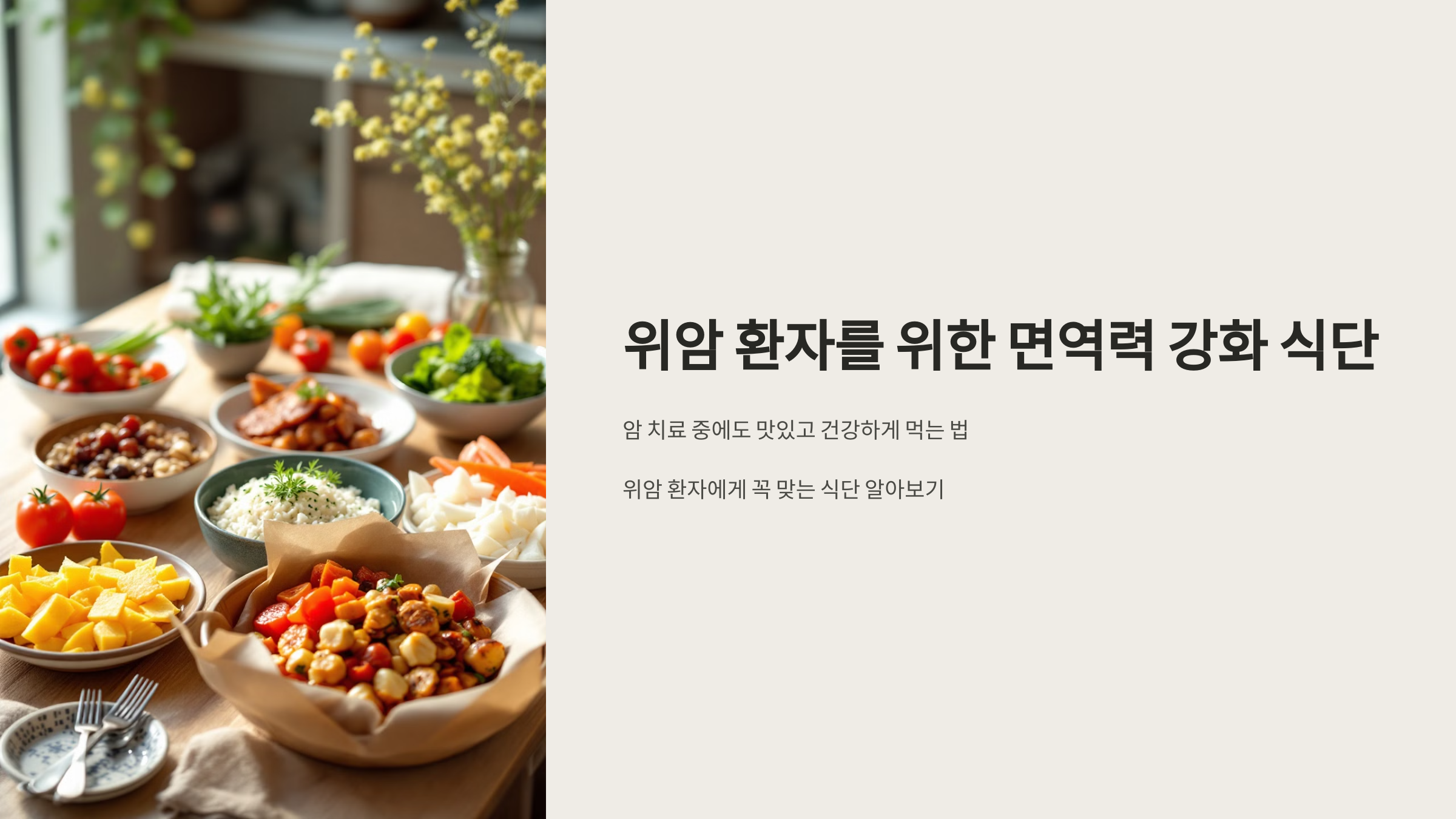 위암 환자를 위한 면역력 강화 식단