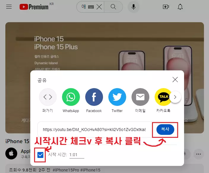 유튜브-시작시간-체크박스