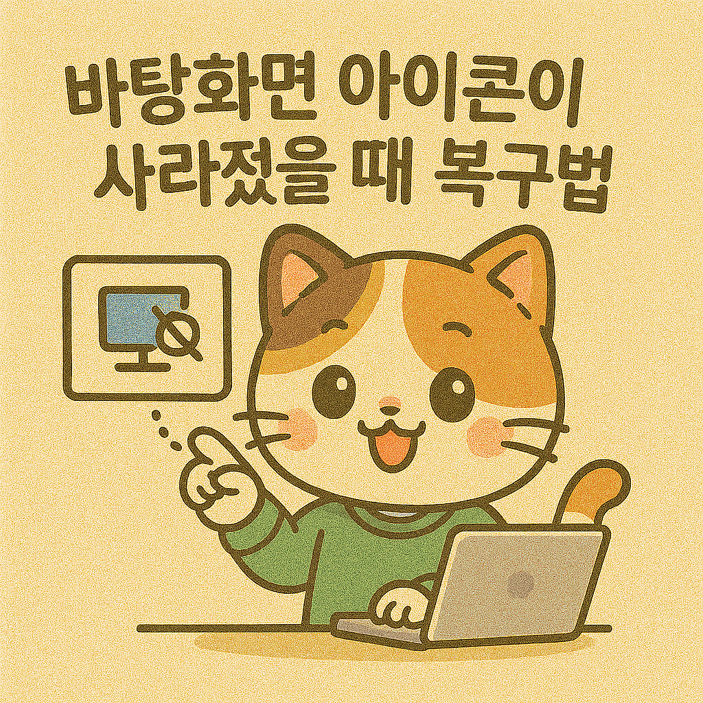 바탕화면 아이콘이 사라졌을 때 복구법