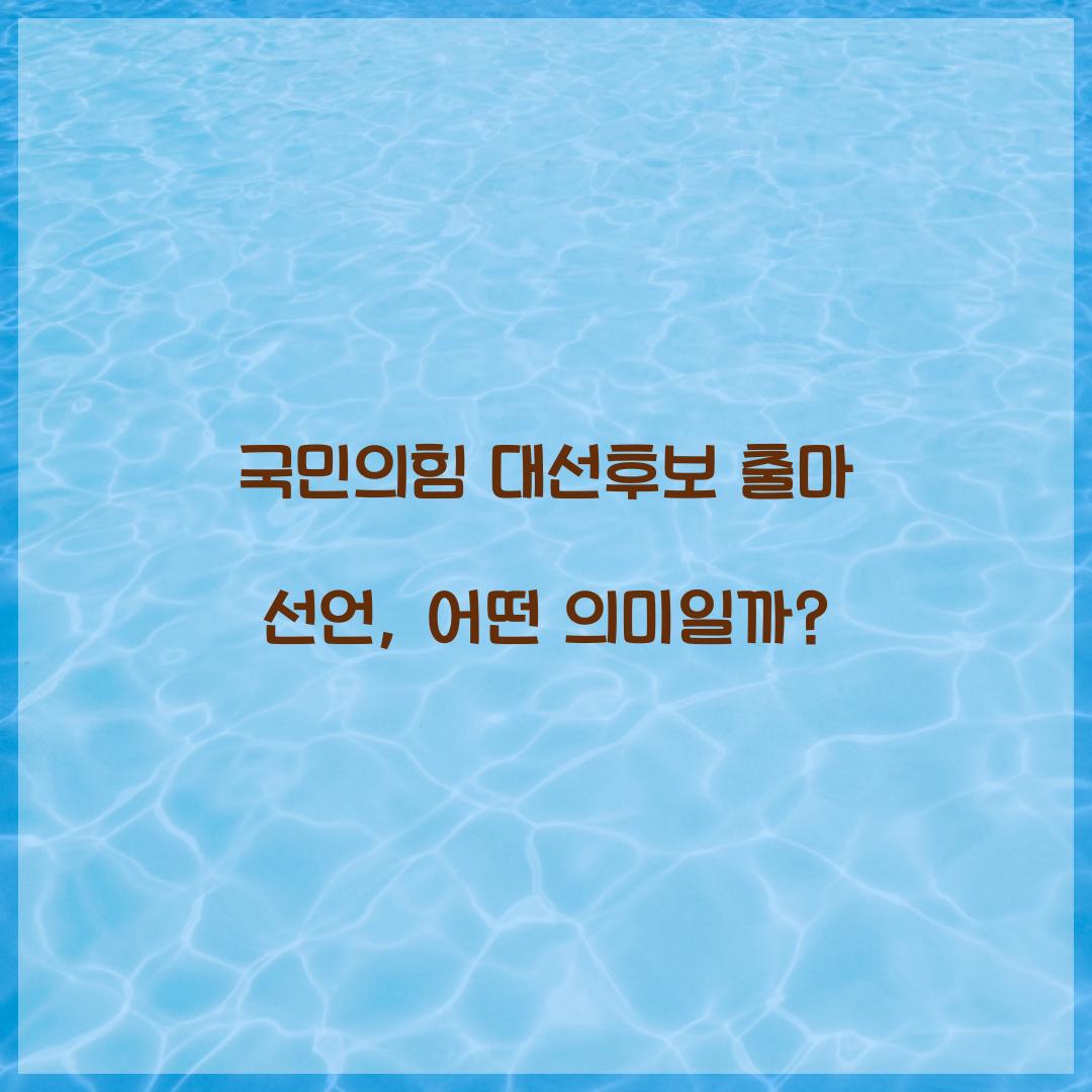 국민의힘 대선후보 출마 선언