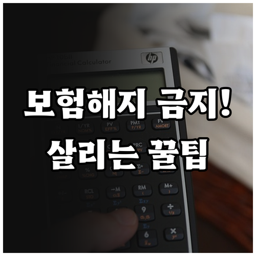 기존 보험 해지 대신 유지하는 관리 ..