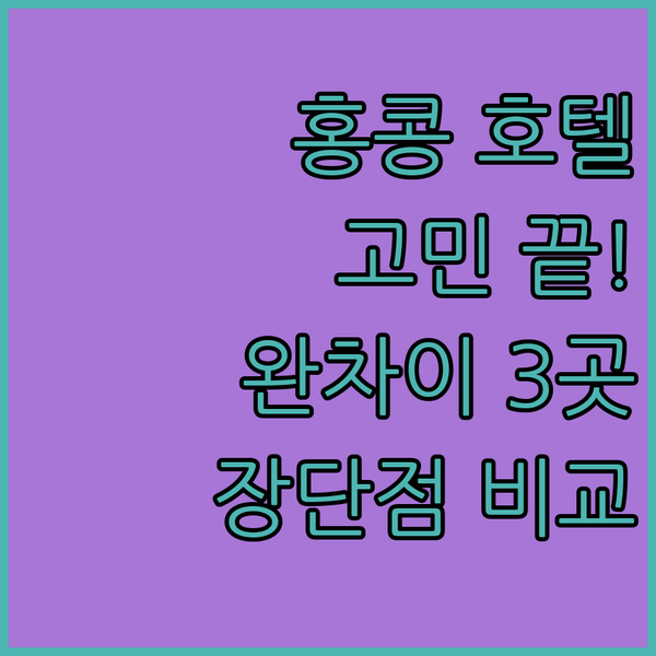 홍콩 호텔 고민 끝! 니나, 리갈, ..