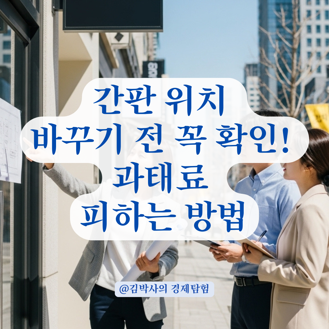 간판 설치 위치 바꾸려다 과태료 부과될 수 있습니다. 변경 전 꼭 알아야 할 사항들 모음.