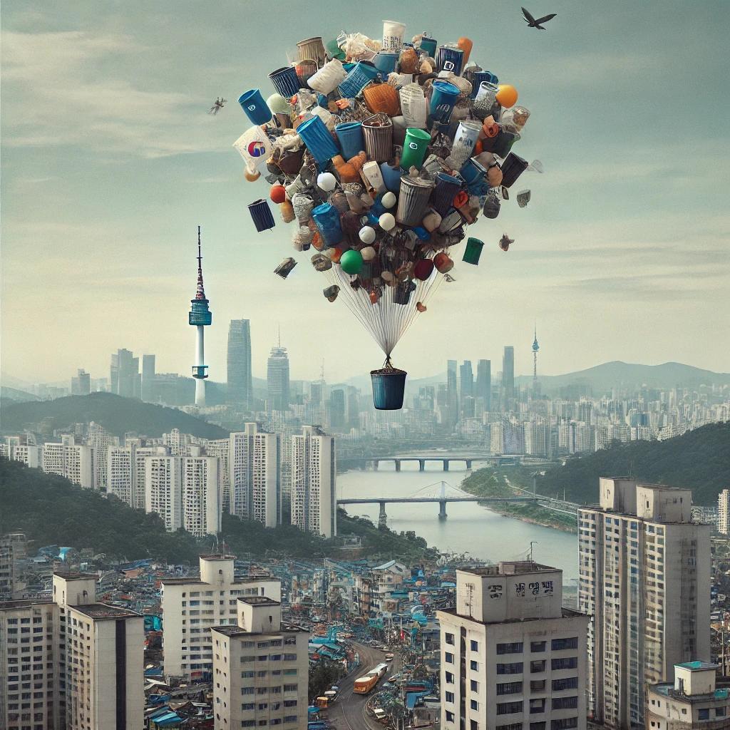 북한쓰레기풍선 용산