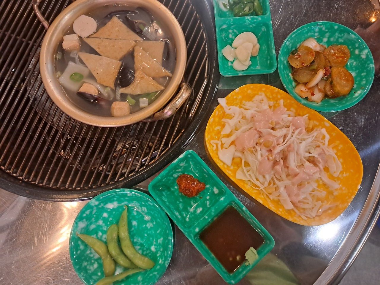 조개구이 밑 반찬