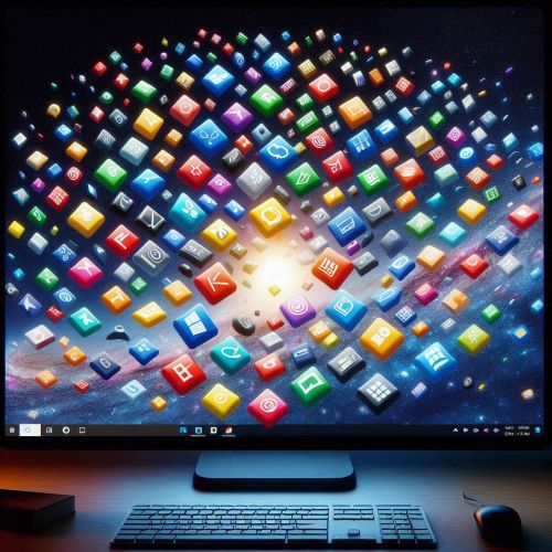 모니터 속 단축키들의 모습