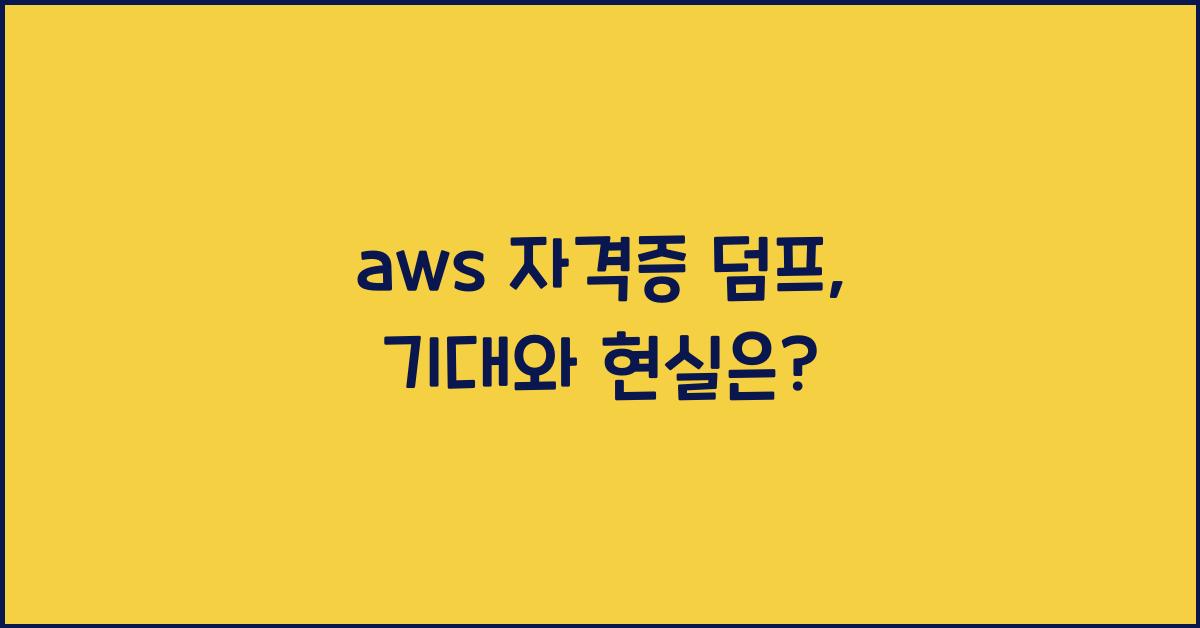 aws 자격증 덤프