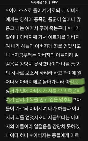 매일성경묵상과 은혜(누가복음 15장 11-32절) 잃었다가 다시 얻은 기쁨_26