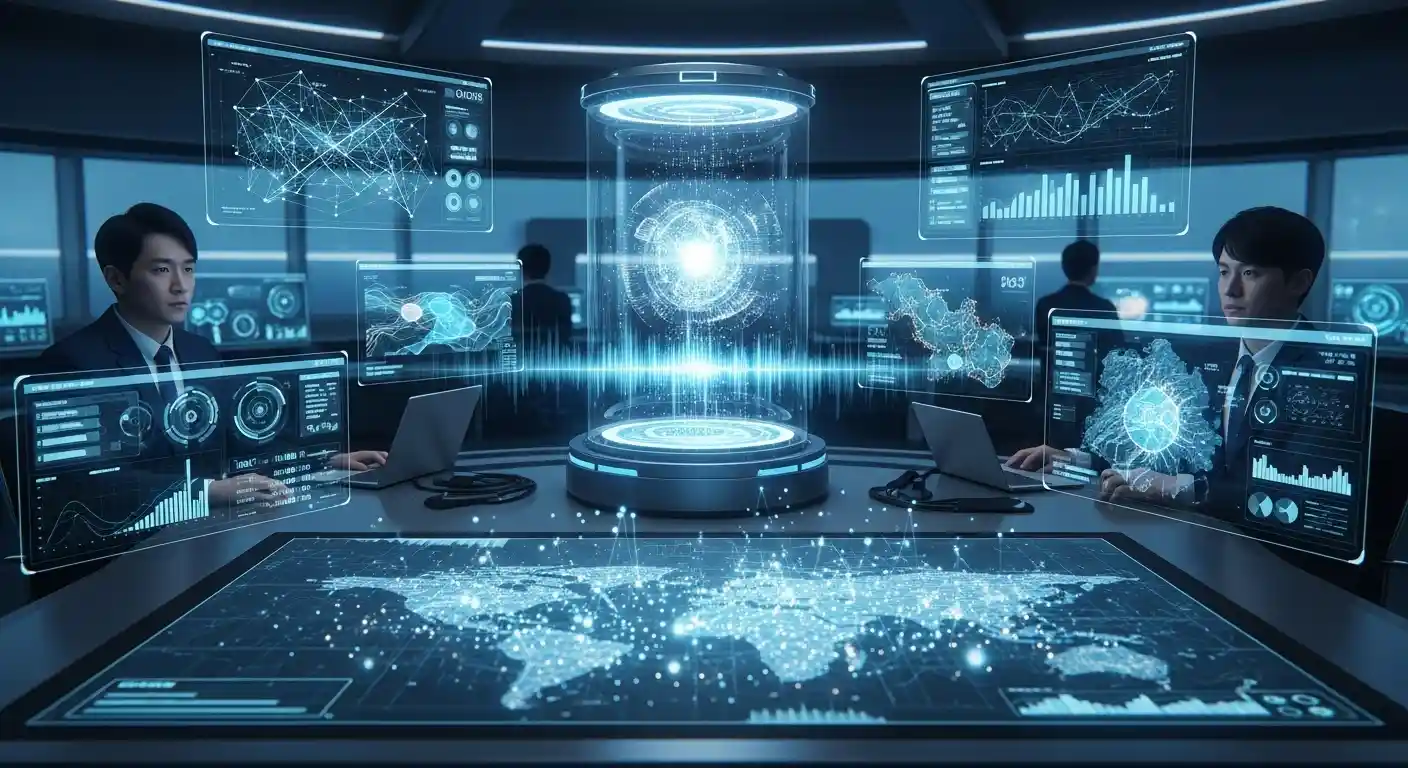 <img src="ai_extracting_insights_from_smart_dust_data_stream.webp" alt="AI가 스마트 더스트의 데이터를 분석해 의사결정을 내리는 모습입니다. 이미지 입니다">