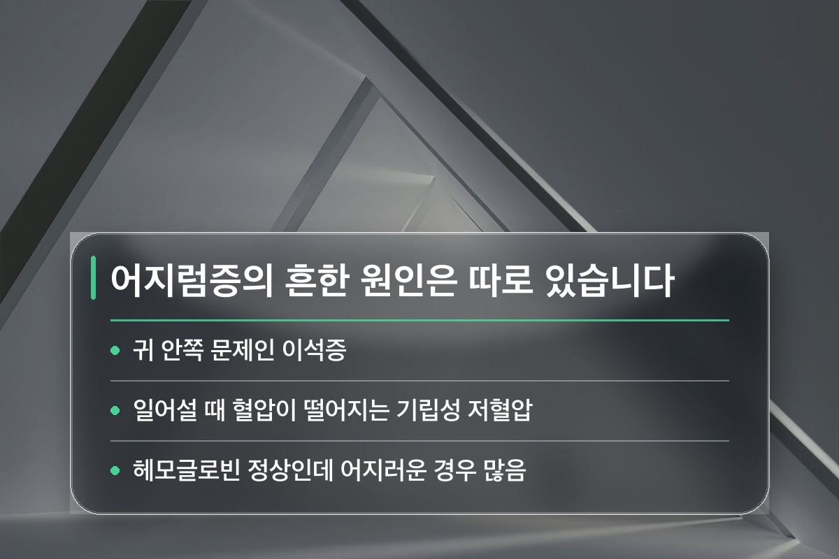 헤모글로빈 첫 번째 오해, 어지러우면 빈혈입니다
