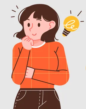 좋은 생각이 갑자기 떠오른 여성