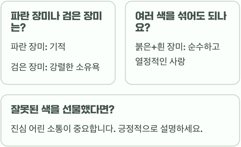 장미 색상별 꽃말 붉은 장미, 흰 장미, 노란 장미가 담고 있는 의미