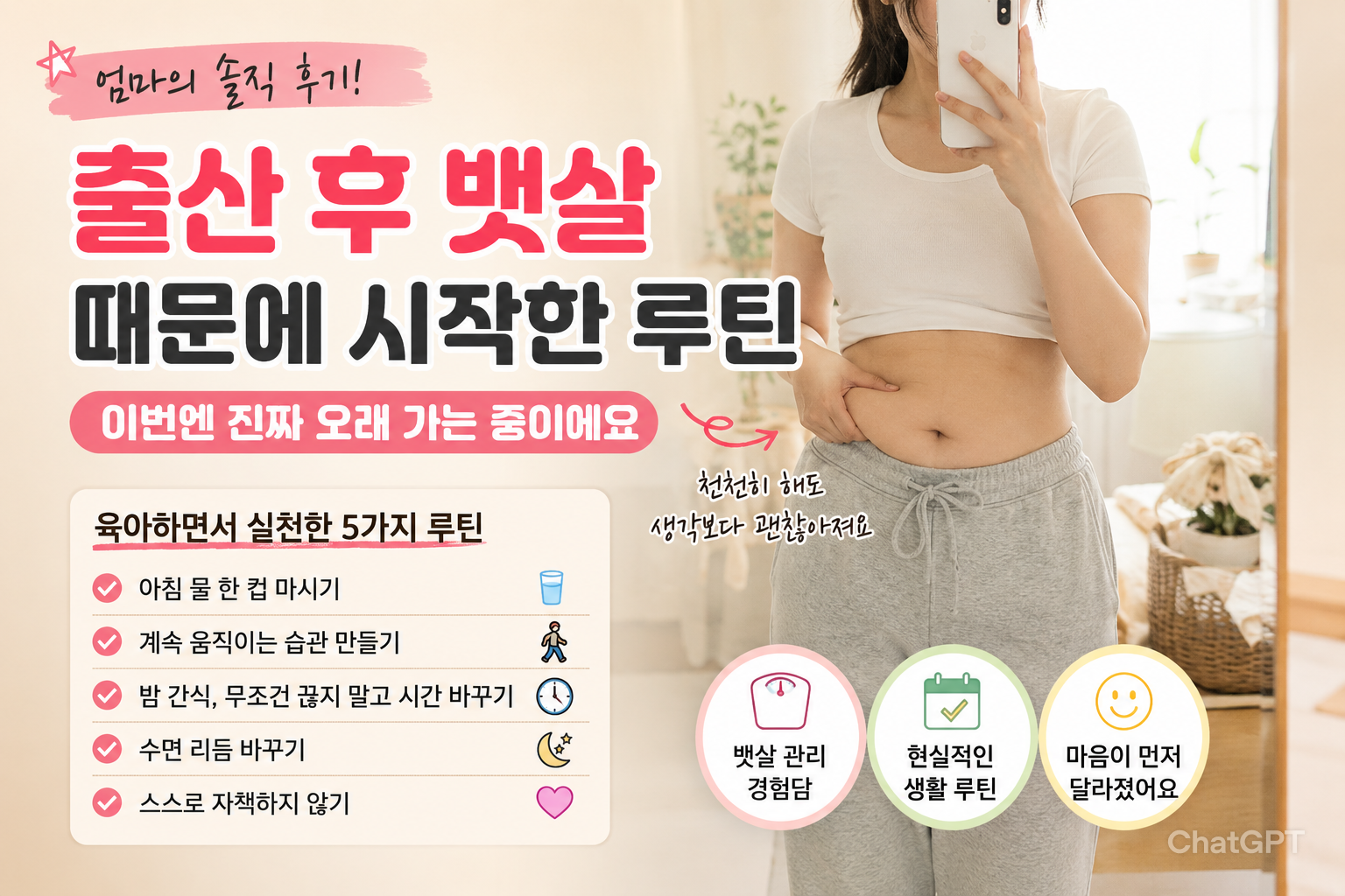 출산 후 뱃살 때문에 시작한 루틴 후기