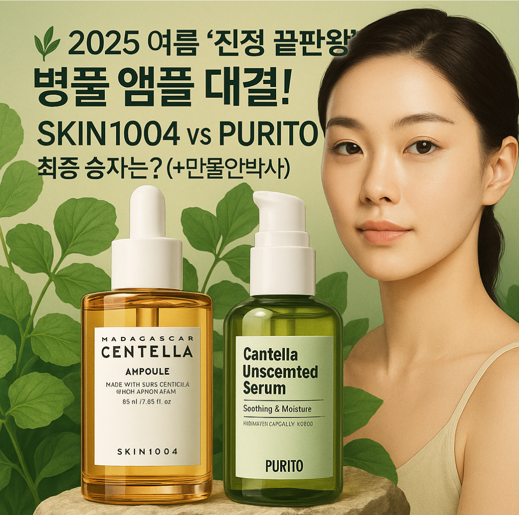🌿 2025 여름 '진정 끝판왕' 병풀 앰플 대결! 스킨1004 vs 퓨리토, 최종 승자는? (+만물안박사)