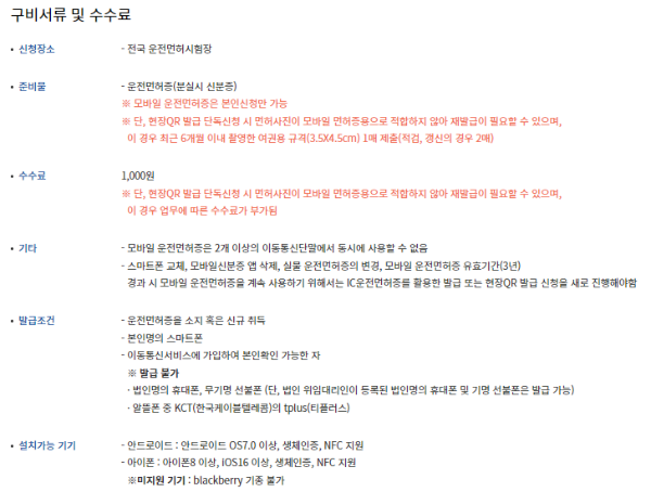 모바일 운전 면허증 발급