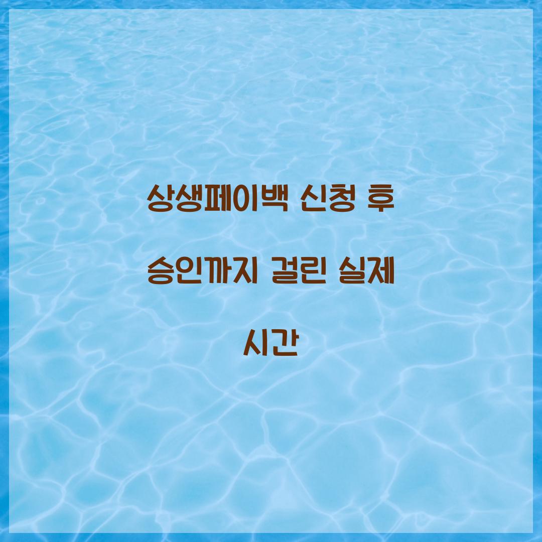 상생페이백 신청 후 승인까지 걸린 실제 시간
