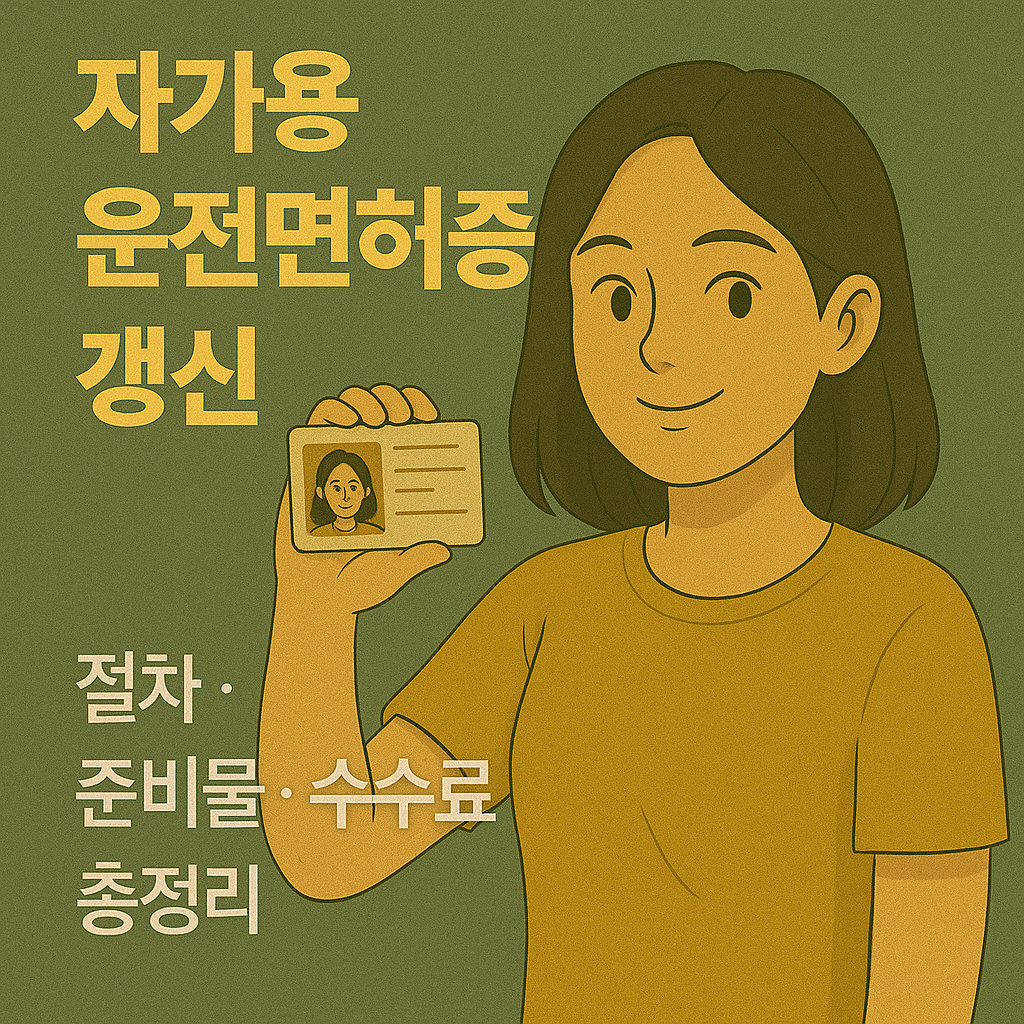자가용 운전면허증 갱신 절차&middot;준비물&middot;수수료 총정리