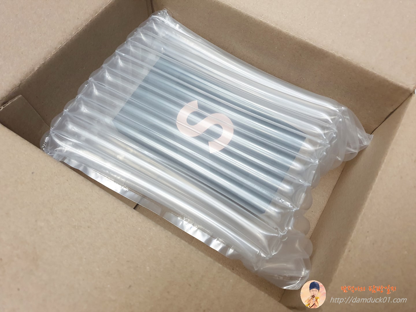 권투 글러브 같은 에어캡에 담겨 온 갤럭시 S22