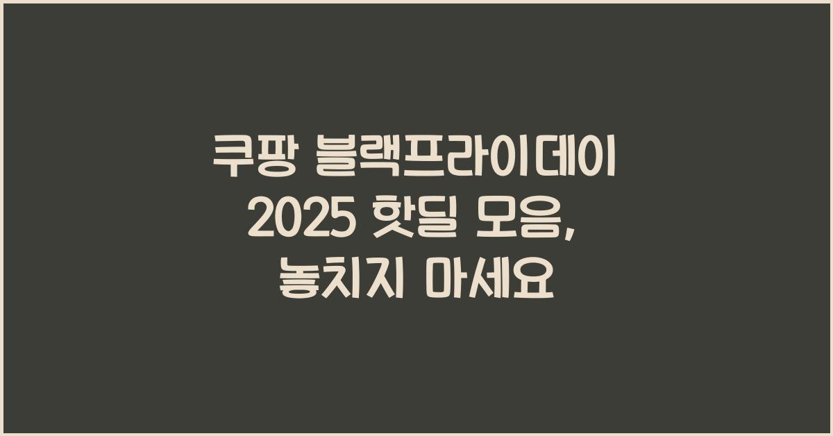 쿠팡 블랙프라이데이