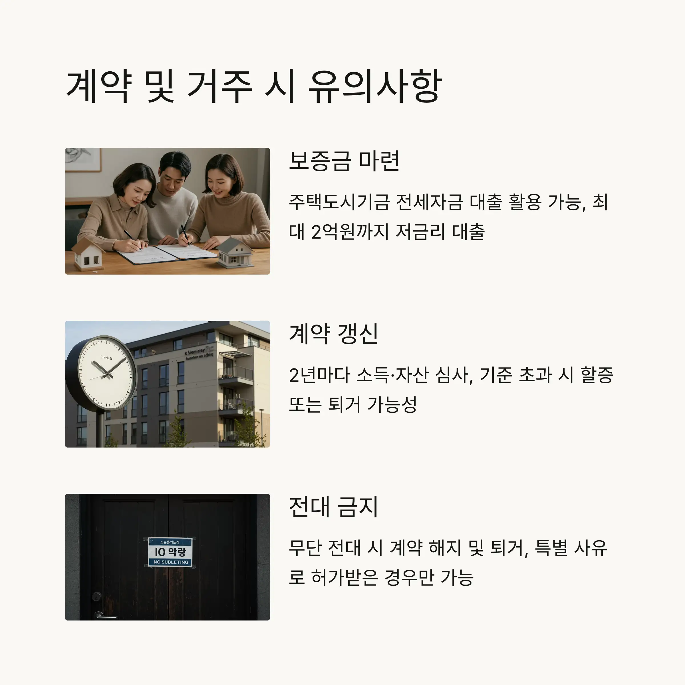✅ 장기전세주택 계약 및 거주 시 유의사항